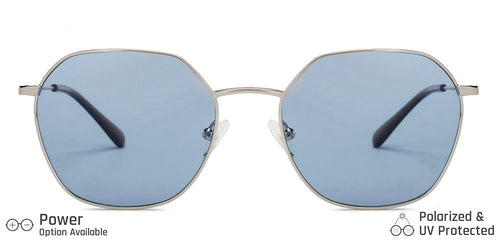Silver Hexagonal Full Rim Extra Wide Unisex Sunglasses by Vincent Chase Polarized-138487