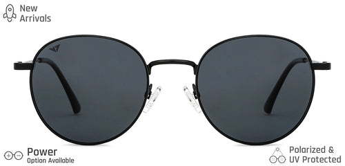Black Round Full Rim Unisex Sunglasses by Vincent Chase-149041