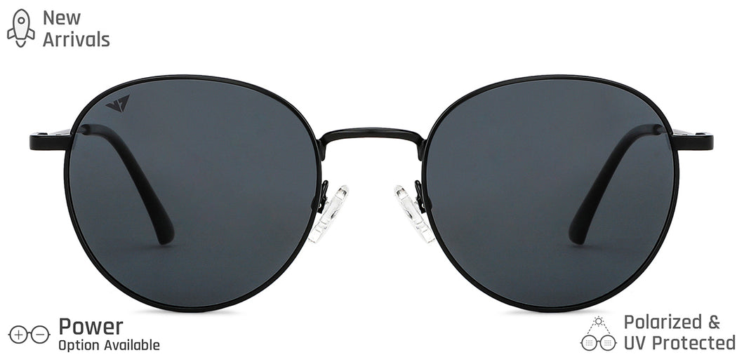 Black Round Full Rim Unisex Sunglasses by Vincent Chase-149041