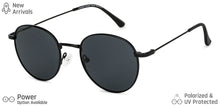 Load image into Gallery viewer, Black Round Full Rim Unisex Sunglasses by Vincent Chase-149041