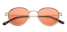 Load image into Gallery viewer, Gold Round Full Rim Unisex Sunglasses by Vincent Chase-148891