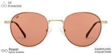 Load image into Gallery viewer, Gold Round Full Rim Unisex Sunglasses by Vincent Chase-148891