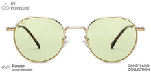 Load image into Gallery viewer, Gold Round Full Rim Unisex Sunglasses by Vincent Chase-148892