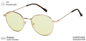 Gold Round Full Rim Unisex Sunglasses by Vincent Chase-148892