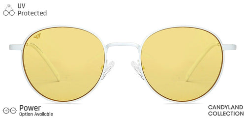 White Round Full Rim Unisex Sunglasses by Vincent Chase-148893