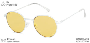 White Round Full Rim Unisex Sunglasses by Vincent Chase-148893