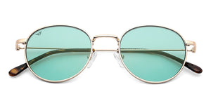 Gold Round Full Rim Unisex Sunglasses by Vincent Chase-148894