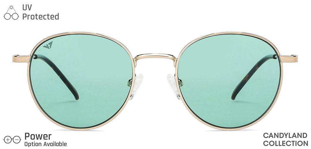 Gold Round Full Rim Unisex Sunglasses by Vincent Chase-148894