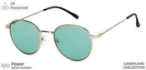 Gold Round Full Rim Unisex Sunglasses by Vincent Chase-148894
