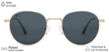 Load image into Gallery viewer, Gold Round Full Rim Unisex Sunglasses by Vincent Chase-149044