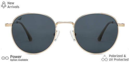 Gold Round Full Rim Unisex Sunglasses by Vincent Chase-149044