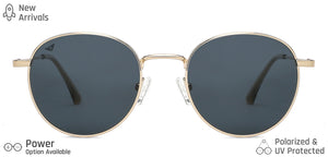 Gold Round Full Rim Unisex Sunglasses by Vincent Chase-149044