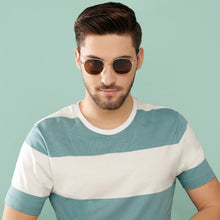 Load image into Gallery viewer, Gold Round Full Rim Unisex Sunglasses by Vincent Chase Polarized-138503