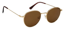 Load image into Gallery viewer, Gold Round Full Rim Unisex Sunglasses by Vincent Chase Polarized-138503