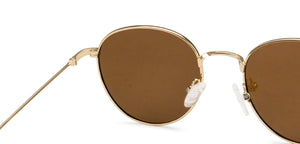 Gold Round Full Rim Unisex Sunglasses by Vincent Chase Polarized-138503