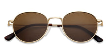 Load image into Gallery viewer, Gold Round Full Rim Unisex Sunglasses by Vincent Chase Polarized-138503