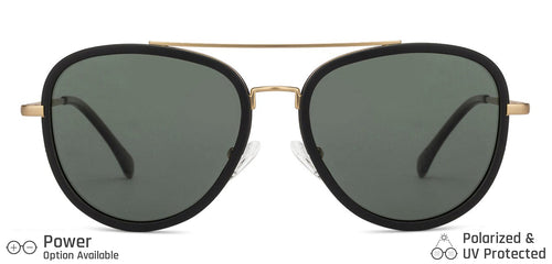 Gold Aviator Full Rim Unisex Sunglasses by Vincent Chase Polarized-138637