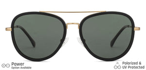 Gold Aviator Full Rim Unisex Sunglasses by Vincent Chase Polarized-138637