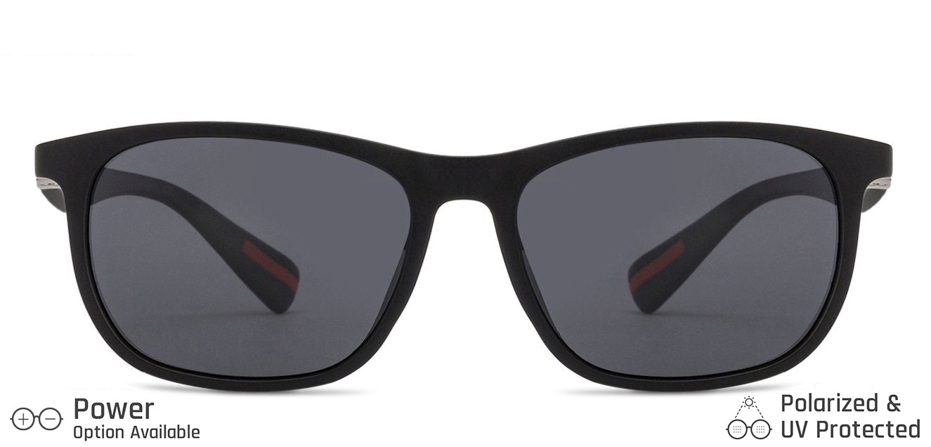 Buy Gunmetal Transparent Black Full Rim Rectangle/ Square Vincent Chase  CRYSTAL CLEAR VC S11748-C10 Polarized Sunglasses at LensKart.com