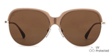 Load image into Gallery viewer, Gold Round Full Rim Extra Wide Unisex Sunglasses by Vincent Chase-146148