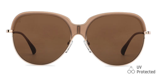 Gold Round Full Rim Extra Wide Unisex Sunglasses by Vincent Chase-146148
