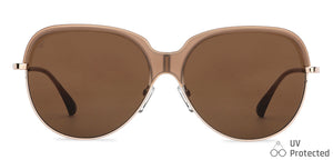Gold Round Full Rim Extra Wide Unisex Sunglasses by Vincent Chase-146148