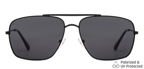 Black Aviator Full Rim Extra Wide Unisex Sunglasses by Vincent Chase Polarized-146192
