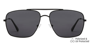 Black Aviator Full Rim Extra Wide Unisex Sunglasses by Vincent Chase Polarized-146192