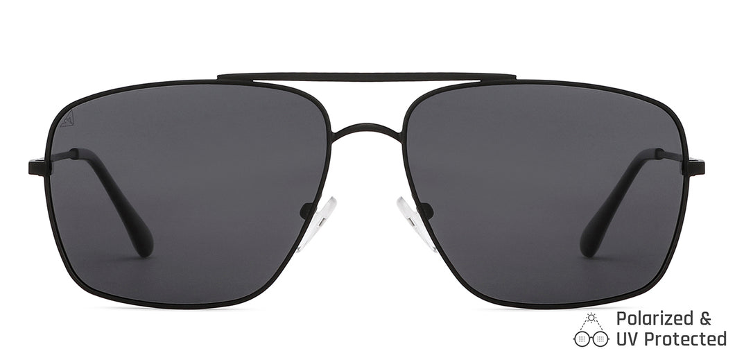 Black Aviator Full Rim Extra Wide Unisex Sunglasses by Vincent Chase Polarized-146192