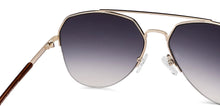 Load image into Gallery viewer, Gold Aviator Half Rim Wide Unisex Sunglasses by Vincent Chase-146199