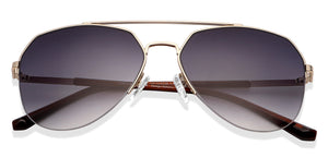 Gold Aviator Half Rim Wide Unisex Sunglasses by Vincent Chase-146199