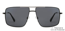 Load image into Gallery viewer, Gunmetal Square Full Rim Narrow Unisex Sunglasses by Vincent Chase Polarized-146393