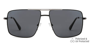 Gunmetal Square Full Rim Narrow Unisex Sunglasses by Vincent Chase Polarized-146393