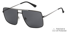 Load image into Gallery viewer, Gunmetal Square Full Rim Narrow Unisex Sunglasses by Vincent Chase Polarized-146393