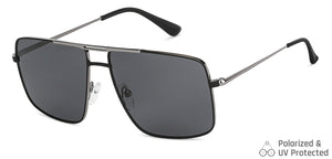 Gunmetal Square Full Rim Narrow Unisex Sunglasses by Vincent Chase Polarized-146393
