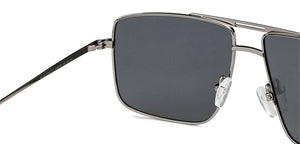 Gunmetal Square Full Rim Narrow Unisex Sunglasses by Vincent Chase Polarized-146393
