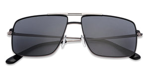 Gunmetal Square Full Rim Narrow Unisex Sunglasses by Vincent Chase Polarized-146393