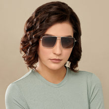 Load image into Gallery viewer, Silver Square Full Rim Narrow Unisex Sunglasses by Vincent Chase Polarized-146396