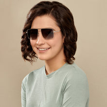 Load image into Gallery viewer, Silver Square Full Rim Narrow Unisex Sunglasses by Vincent Chase Polarized-146396