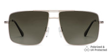 Load image into Gallery viewer, Silver Square Full Rim Narrow Unisex Sunglasses by Vincent Chase Polarized-146396