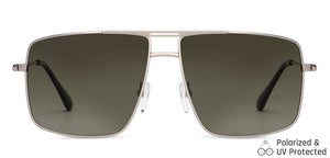 Silver Square Full Rim Narrow Unisex Sunglasses by Vincent Chase Polarized-146396