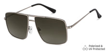 Load image into Gallery viewer, Silver Square Full Rim Narrow Unisex Sunglasses by Vincent Chase Polarized-146396