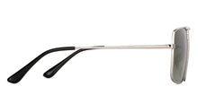 Load image into Gallery viewer, Silver Square Full Rim Narrow Unisex Sunglasses by Vincent Chase Polarized-146396