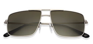 Silver Square Full Rim Narrow Unisex Sunglasses by Vincent Chase Polarized-146396