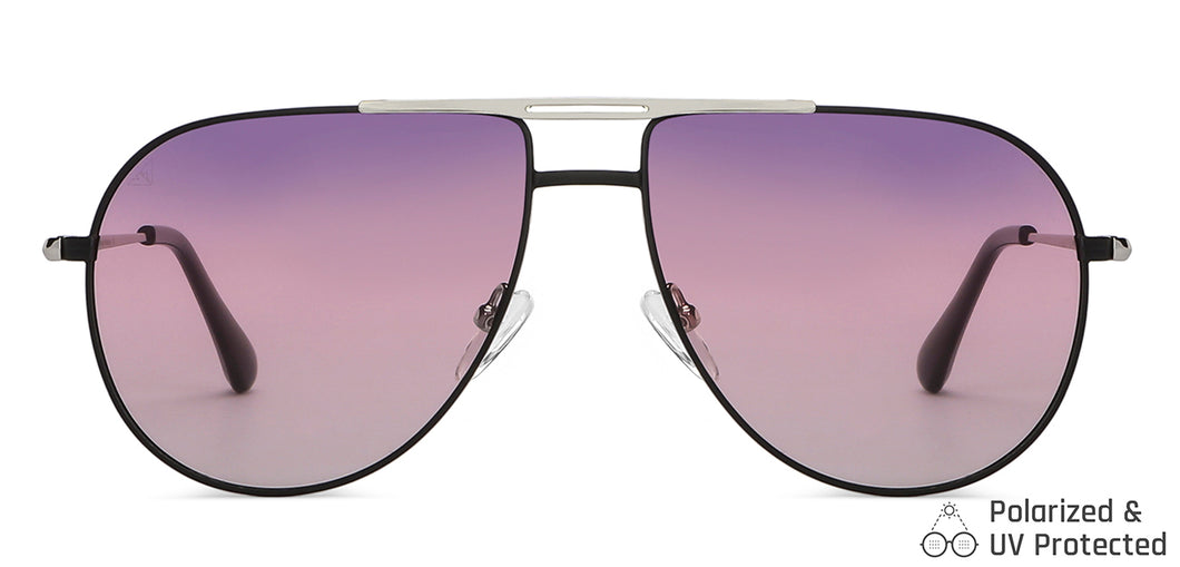 Silver Aviator Full Rim Narrow Unisex Sunglasses by Vincent Chase Polarized-146397