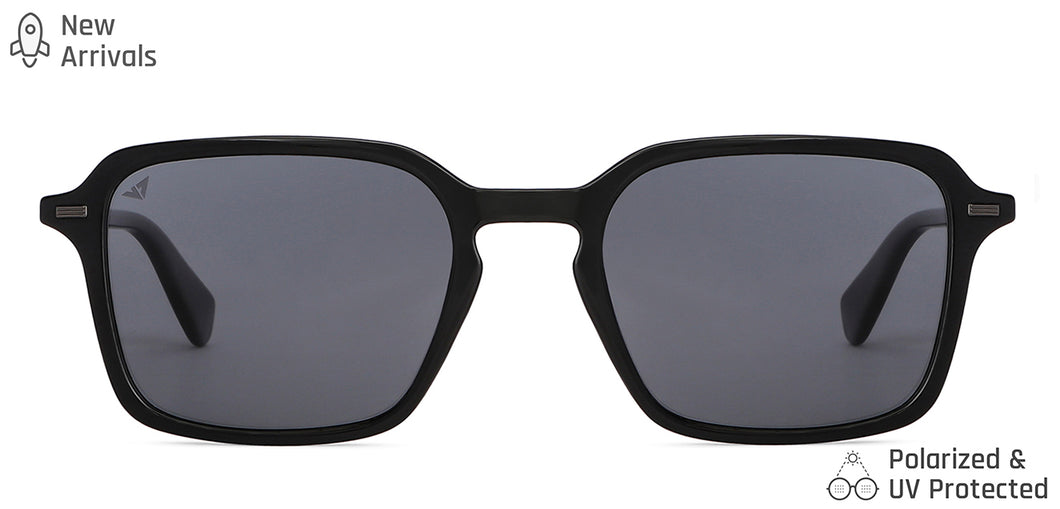 Black Wayfarer Full Rim Unisex Sunglasses by Vincent Chase Polarized-146904