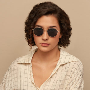 Yellow Round Full Rim Wide Unisex Sunglasses by Vincent Chase Polarized-146909