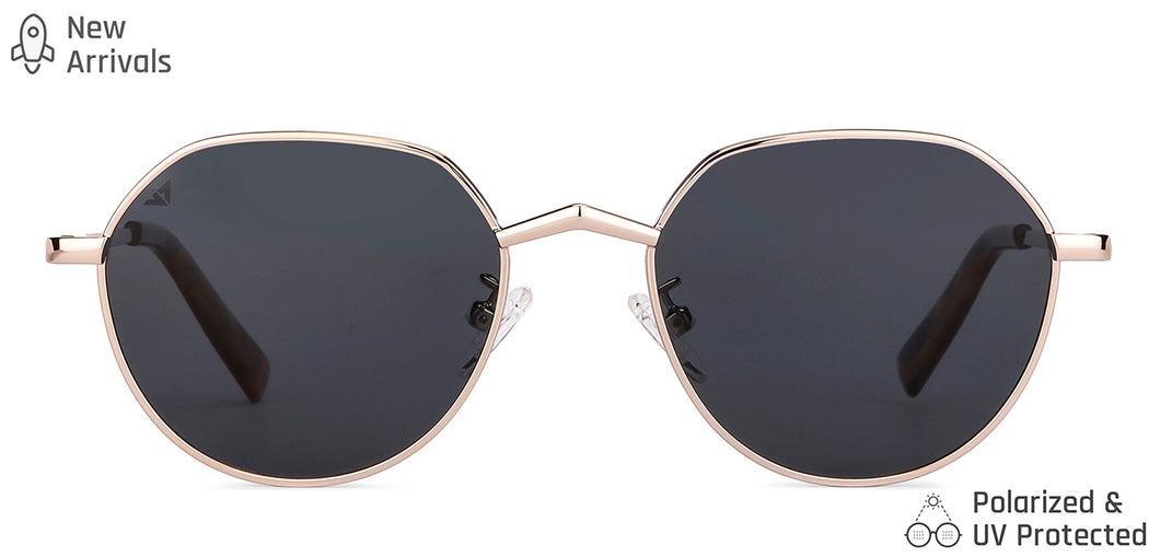 Yellow Round Full Rim Wide Unisex Sunglasses by Vincent Chase Polarized-146909