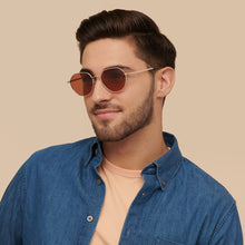 Load image into Gallery viewer, Yellow Round Full Rim Wide Unisex Sunglasses by Vincent Chase Polarized-146910