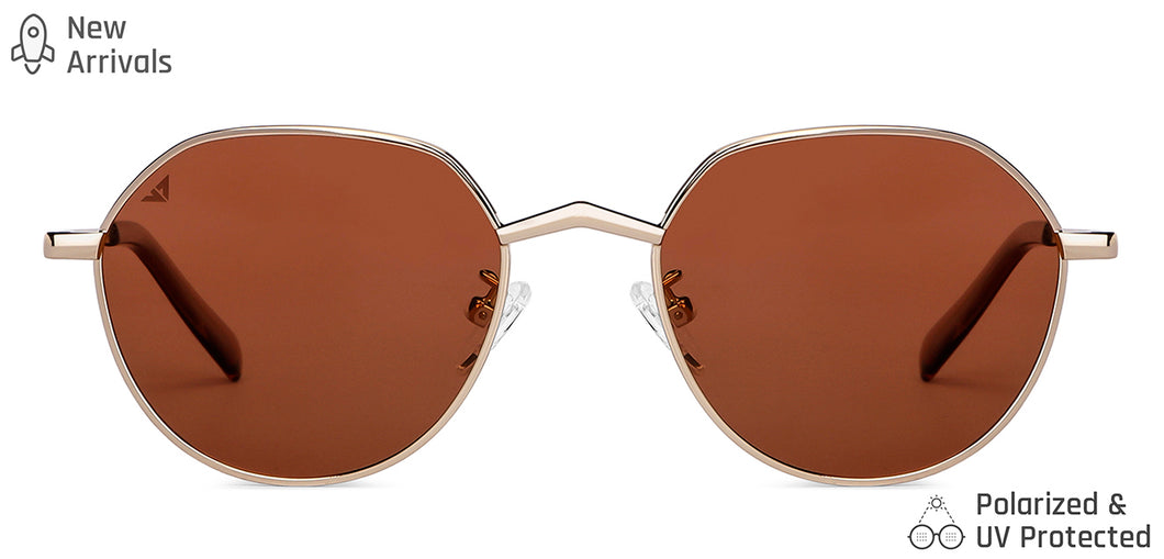Yellow Round Full Rim Wide Unisex Sunglasses by Vincent Chase Polarized-146910